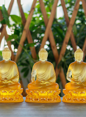 经典汉传造型三宝如来佛古法琉璃