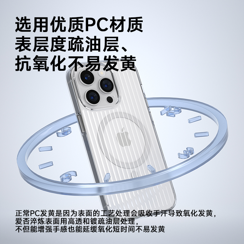 爱否全新立体淬炼冰川光栅手机保护壳适用于iPhone15系列磁吸充电Phone14 Pro Max小红书同款iPhone13 - 图2