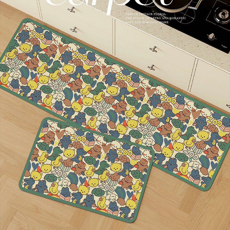 卡通可擦免洗厨房地垫吸水专用地毯防滑防油垫子免清洗防水脚垫子,淘宝优惠券,粉丝福利购,淘宝优惠卷
