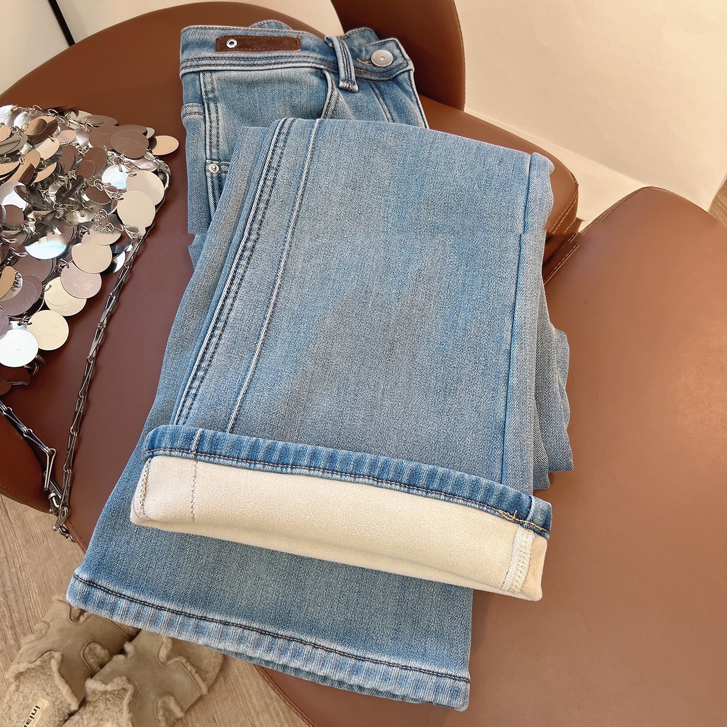 微喇牛仔裤女秋冬加绒加厚弹力复古喇叭裤女童显瘦修小个子童装潮,淘宝优惠券,粉丝福利购,淘宝优惠卷