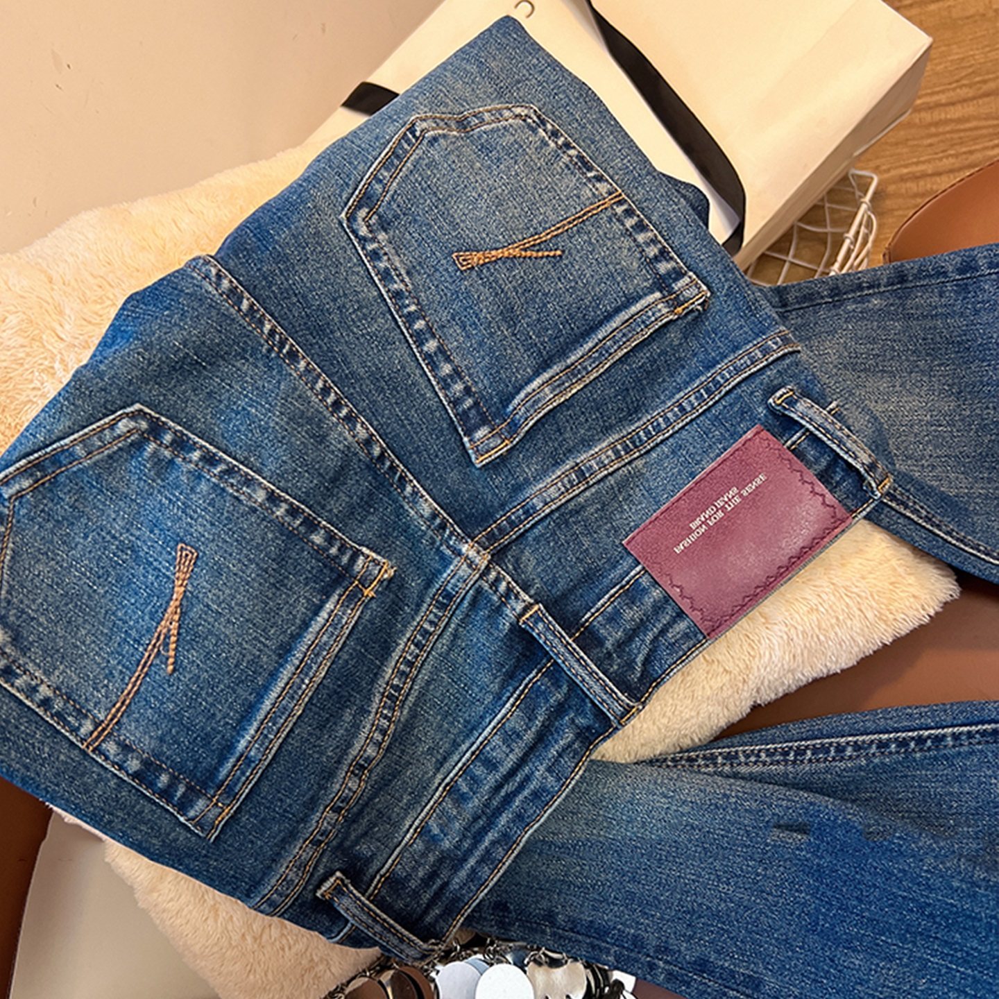 高级感微喇牛仔裤女高腰修身显瘦女童装秋冬新弹力蓝色喇叭裤子潮,淘宝优惠券,粉丝福利购,淘宝优惠卷