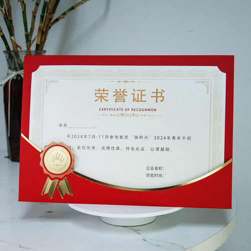 荣誉证书定制a4内页横板竖版打印封皮结业聘书外壳封套培训可站立 - 图2