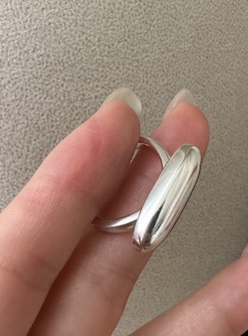 s925纯银韩版小众设计感本银色简约戒指女一字复古款个性时尚指环