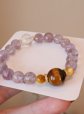 原创新款天然紫水晶手链貔貅手链女轻奢高级感个性小众水晶手串