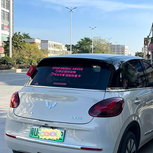 反对伤害动物车贴创意防水宠物磁吸车贴定制狗狗图案猫咪汽车贴纸 - 图3