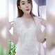 ເສື້ອຢືດ ruffle lace ແບບຈີນ ໃໝ່ ມີດອກໄມ້ສາມມິຕິແລະເພັດ
