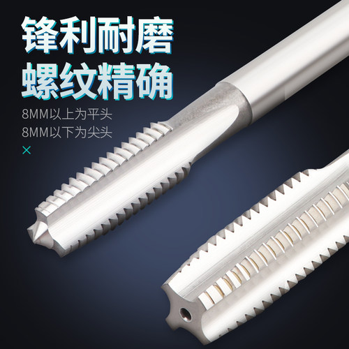 莨翔进口机用丝攻高硬度全磨制直槽机用丝锥机攻丝攻m2m4m6m8m12 - 图0