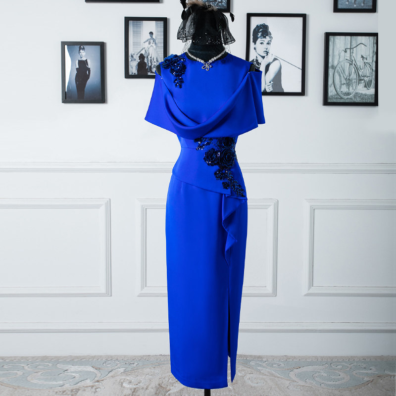 菲梦伊红色连衣裙女夏季法式高级感重工亮片贴花气质开叉裙子礼服,淘宝优惠券,粉丝福利购,淘宝优惠卷