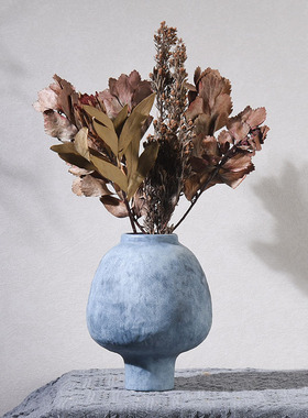 ins风陶瓷花瓶侘寂风高级感鲜花插花花器简约家居饰品摆件复古风