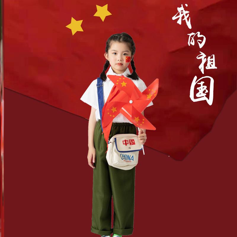 建党节7080年代芳华怀旧服装儿童知青演出服红星闪闪小红军衬衫表 - 图2