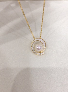 诸暨天然淡水星月珍珠吊坠项链