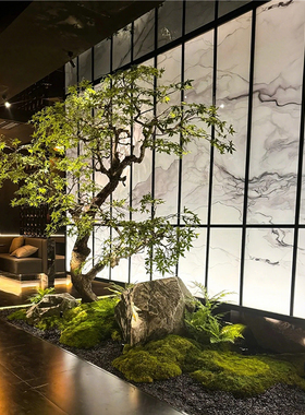 海虹景观餐饮楼梯假树木船造景