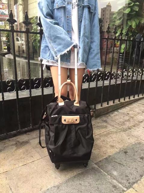 Travel bag waterproof printed fabric caster