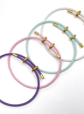 2.5mm可调节八字扣防水钢丝绳手链适用于周家3D珠子转运珠红手绳