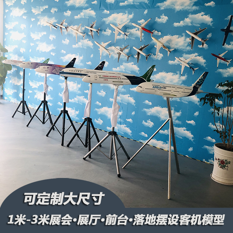 .12米大型飞机模型落地悬挂可客制企业广告展会厅2米3米航模带轮