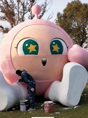 泡沫雕塑3D模型道具定制美陈大型卡通动物人物造型婚庆城堡玻璃钢 - 图2