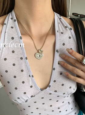 高级感花朵爱心项链女款2026新款