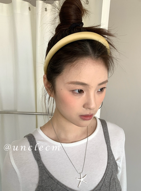 刘亦菲同款黄色发箍女高级感