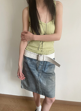 小众设计感编织锁边宽版腰带女