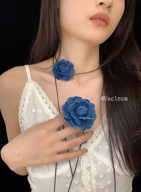 玫瑰花项链高级感配饰女款
