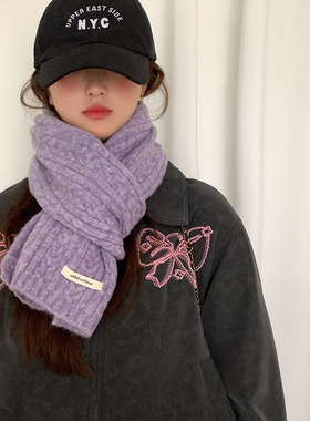 秋冬季韩系软糯保暖针织围巾女