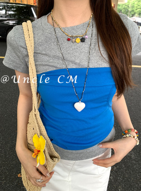 夏季新款花朵吊坠锁骨链女