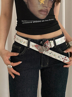 重工朋克风y2k铆钉腰带女