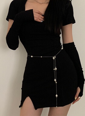 珍珠细腰带腰链女配裙子装饰