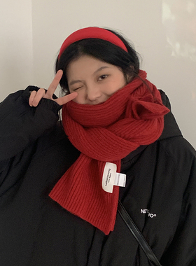 加厚针织毛线围巾女2026冬季