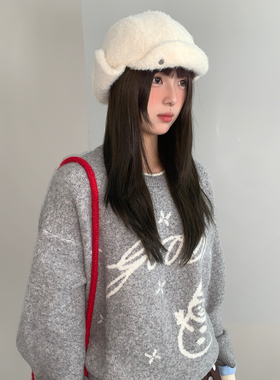 加绒加厚白色护耳雷锋帽子女