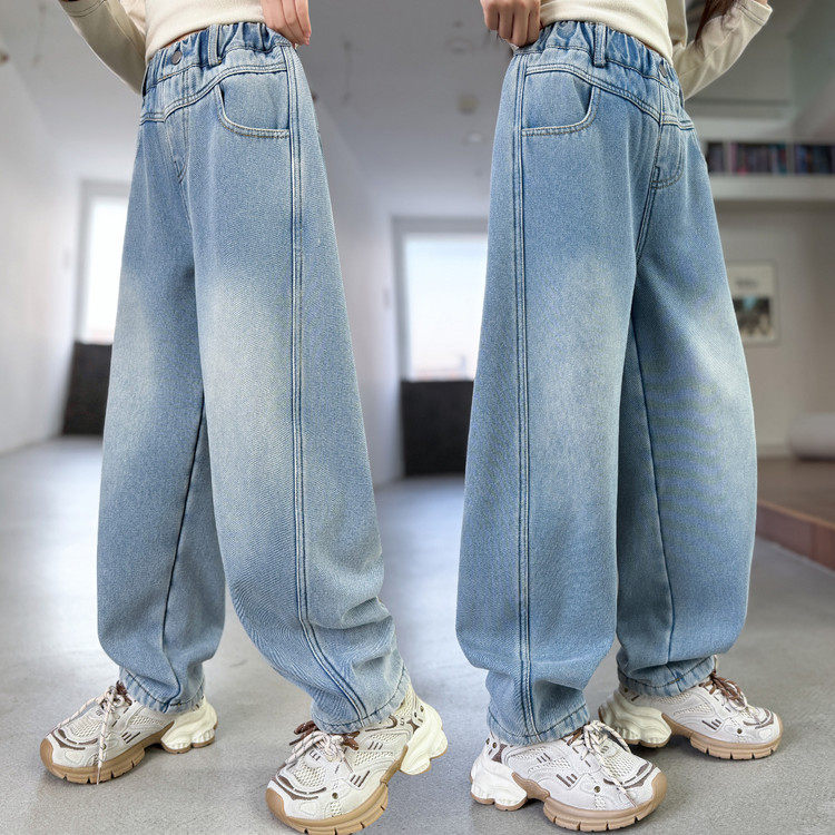 豪涵童装&春款贴标拼接牛仔阔腿裤2702,淘宝优惠券,粉丝福利购,淘宝优惠卷