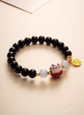 手链手链招财猫陶瓷简约情侣