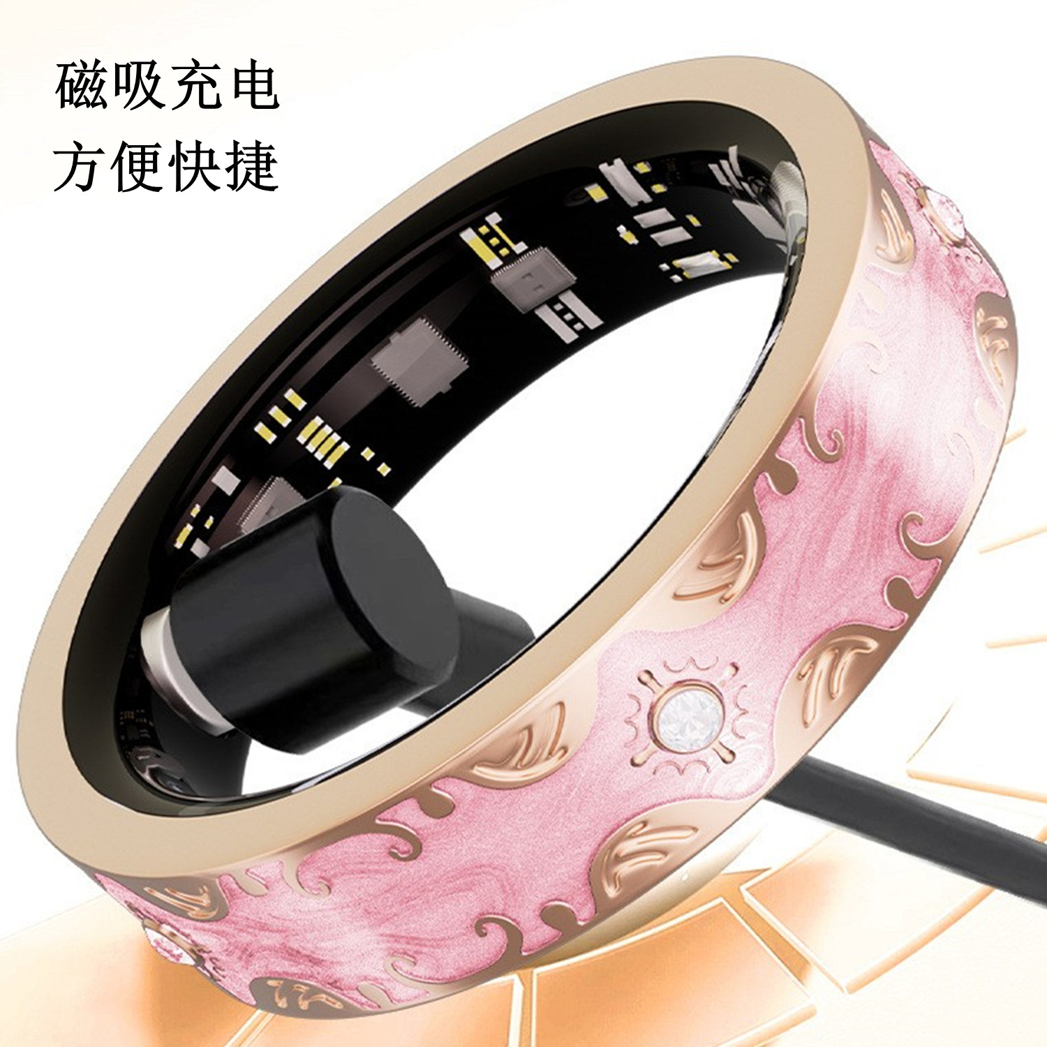 Smart ring outside for health and sports remote control photo taking