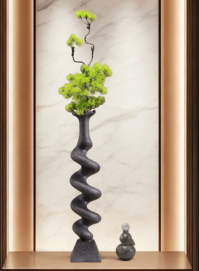 树脂百搭高级细长竖高艺术花瓶