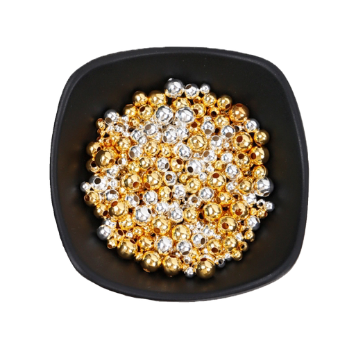 金银珠光面散装隔珠手工diy编织手链项链串珠材料配件镀金色珠子 - 图3