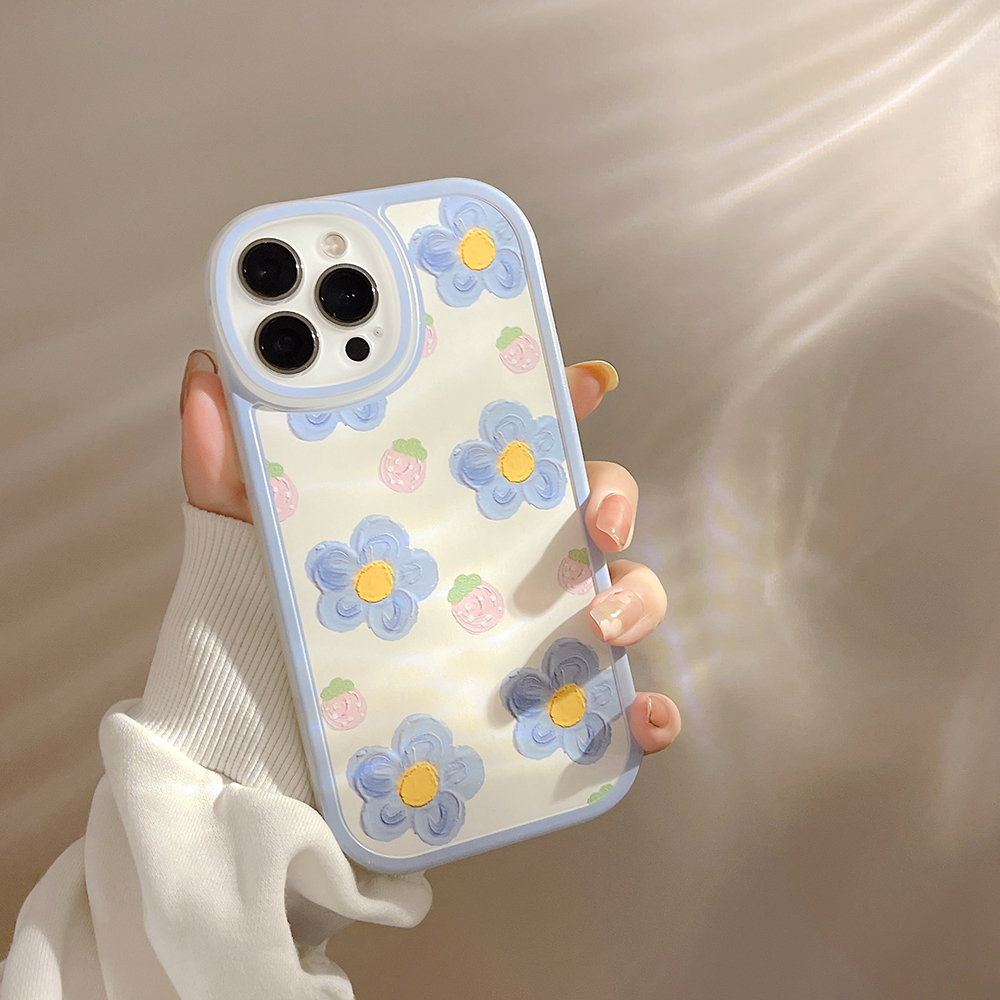 花朵iphone13pro手机壳苹果12mini新款11小碎花xs全包女生x软硅胶