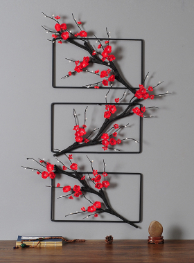 新中式玄关背景墙创意家居青花瓷