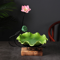 Home Fruit Tray Creativity Modern Living Room Tea Table High-end Ceramics Home China Wind New Chinese Lotus Leaf for a tray