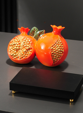 石榴多子多福树脂摆件新中式