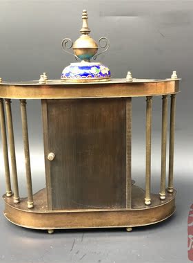 纯铜珐琅彩景泰蓝座钟机械表上发条上弦闹钟西洋表古玩道具收藏