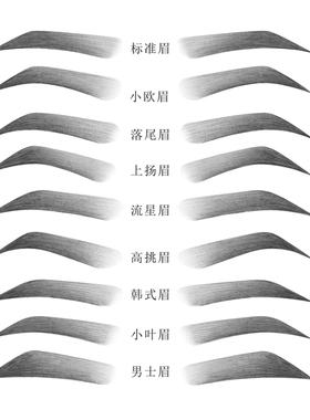 初学者练习册设计各种脸型画眉