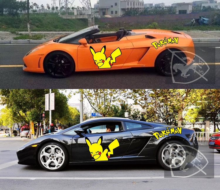 法拉利458车贴拉花 488 F12皮卡丘汽车贴纸 兰博基尼改装车身贴画 - 图2