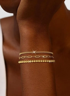 欧美跨境波西米亚风多层叠戴五件套手链女时尚套装亚马逊爆款手链