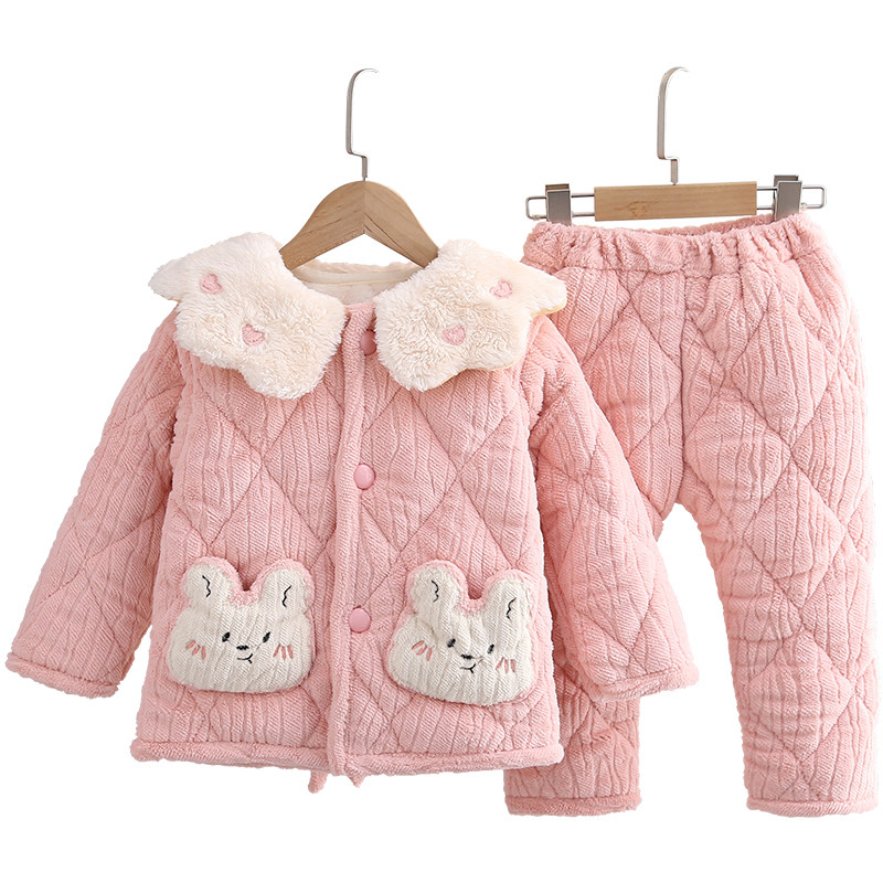 冬季女童睡衣三层加厚夹棉法兰绒公主风家居服女孩中大童保暖套装,淘宝优惠券,粉丝福利购,淘宝优惠卷