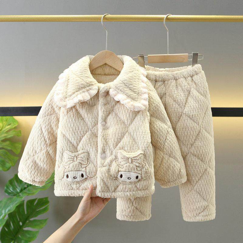 冬款女童睡衣加厚夹棉套装女孩子中大儿童宝宝卡通保暖家居服睡衣,淘宝优惠券,粉丝福利购,淘宝优惠卷