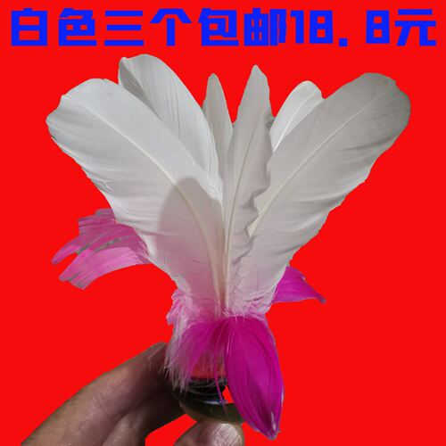正品金翎牌六翎花毽成人健身儿童学生幼儿园鸡毛毽子比赛毽球耐踢 - 图0