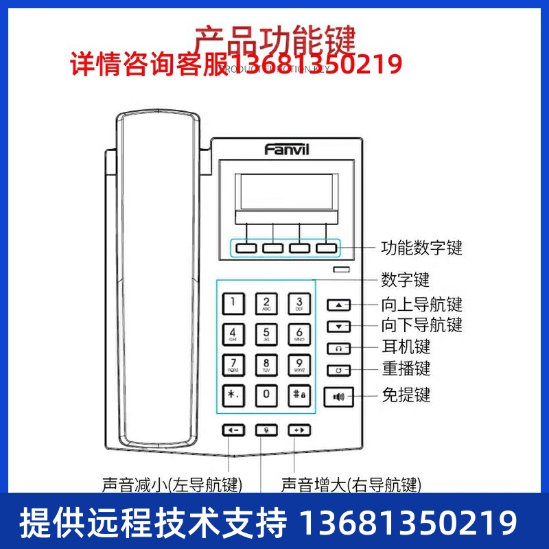 Fanvil方位IP话机VOIP网络电话机商务固话SIP双网口 方位X1P POE - 图3