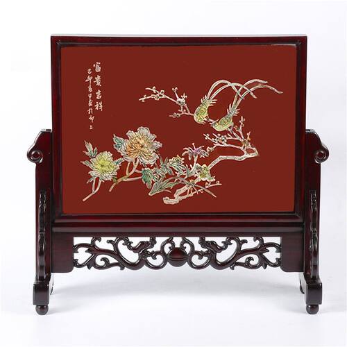 扬州漆器屏风插屏台屏摆件平磨螺钿工艺扬州特色旅游外事商务礼品 - 图3