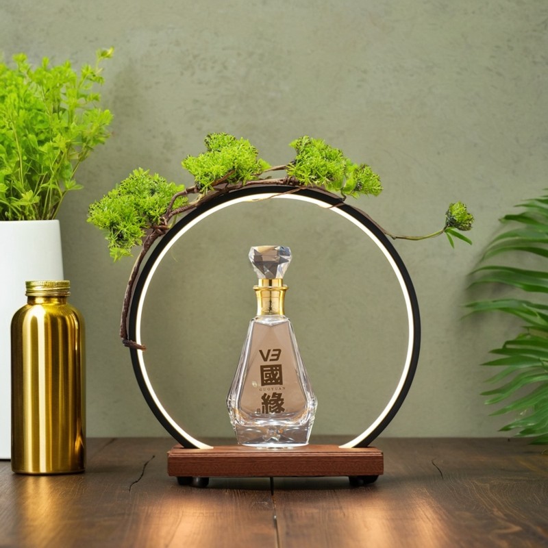 旋转发光酒水展示架白酒红酒庄酒柜品鉴会桌面装饰陈列架酒具灯圈,淘宝优惠券,粉丝福利购,淘宝优惠卷