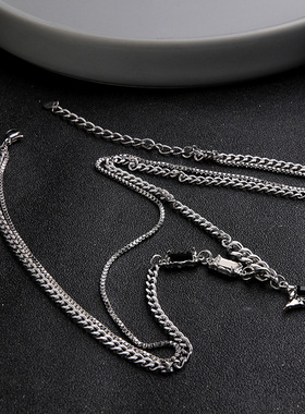 新款锆石水晶吊坠钛钢项链